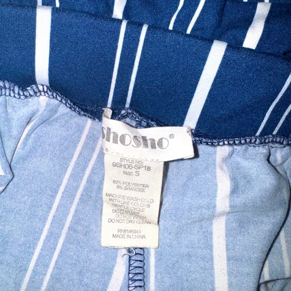 Shosho, navy blue and white striped shorts, size small - Picture 3 of 3